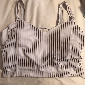 Kortni Jeane black/white striped top size large